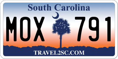 SC license plate MOX791