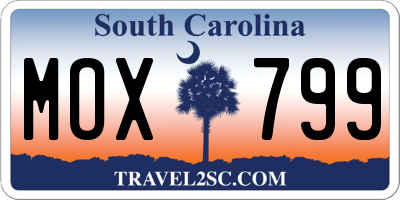 SC license plate MOX799