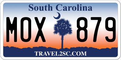 SC license plate MOX879