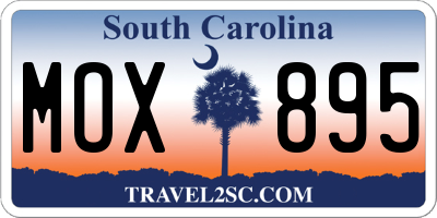 SC license plate MOX895