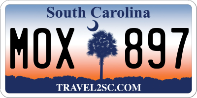 SC license plate MOX897