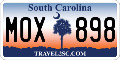 SC license plate MOX898