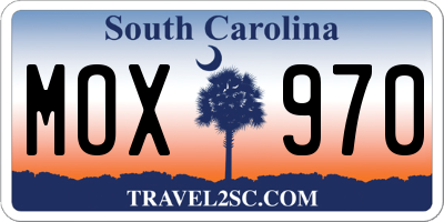 SC license plate MOX970