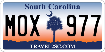 SC license plate MOX977