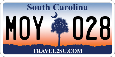 SC license plate MOY028