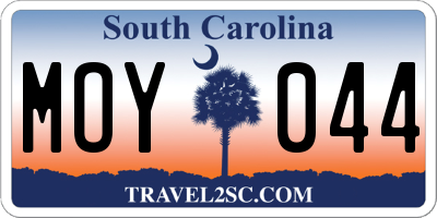 SC license plate MOY044