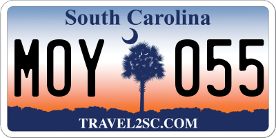 SC license plate MOY055