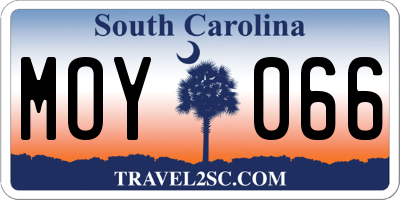 SC license plate MOY066