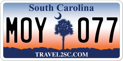 SC license plate MOY077