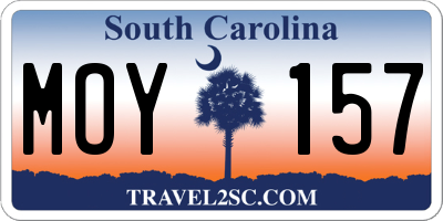 SC license plate MOY157