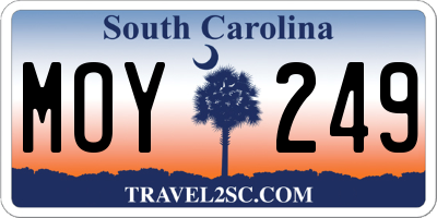 SC license plate MOY249