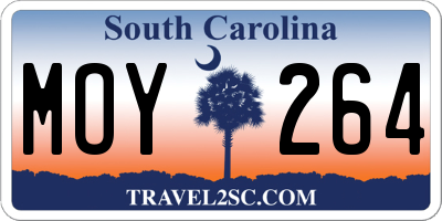 SC license plate MOY264