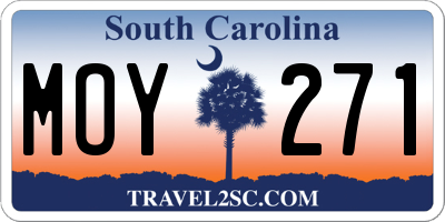 SC license plate MOY271