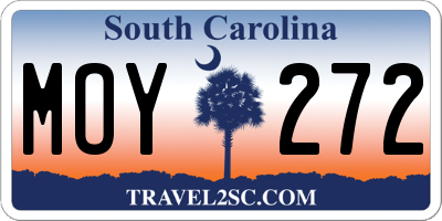 SC license plate MOY272