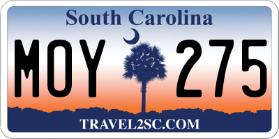 SC license plate MOY275