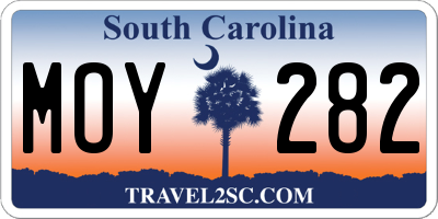 SC license plate MOY282