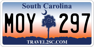 SC license plate MOY297