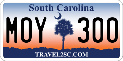 SC license plate MOY300