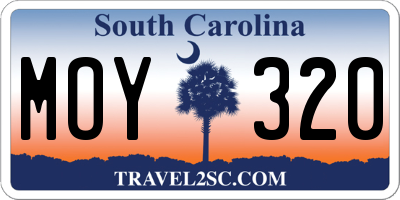SC license plate MOY320