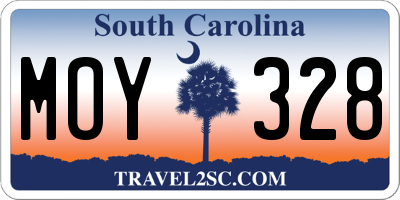 SC license plate MOY328