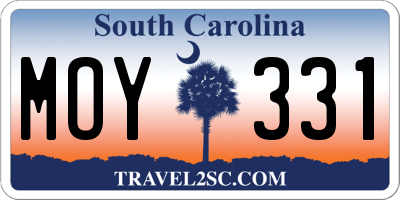 SC license plate MOY331
