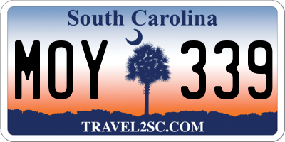 SC license plate MOY339