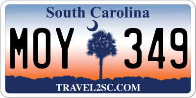 SC license plate MOY349