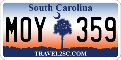 SC license plate MOY359