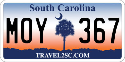 SC license plate MOY367