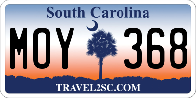 SC license plate MOY368