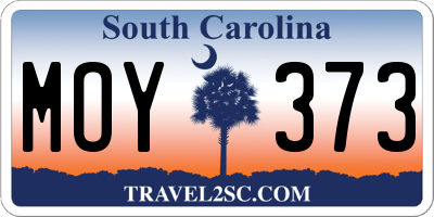 SC license plate MOY373