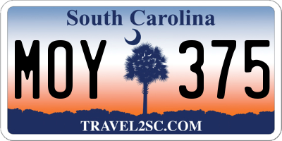 SC license plate MOY375