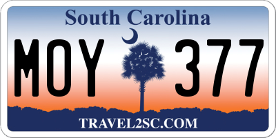 SC license plate MOY377