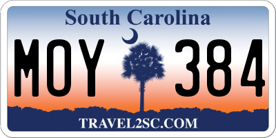 SC license plate MOY384