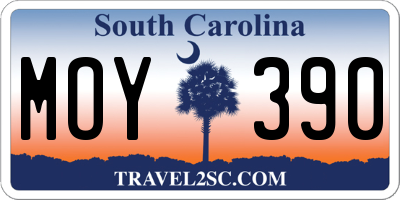 SC license plate MOY390