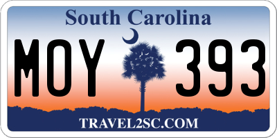 SC license plate MOY393