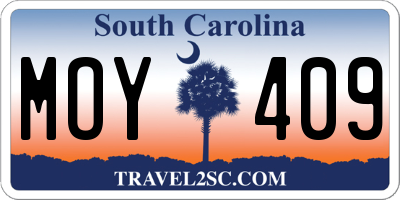 SC license plate MOY409