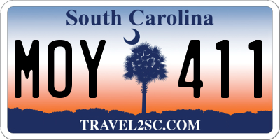 SC license plate MOY411