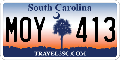 SC license plate MOY413