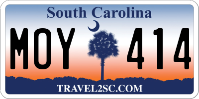 SC license plate MOY414