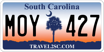 SC license plate MOY427