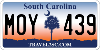 SC license plate MOY439