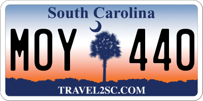 SC license plate MOY440