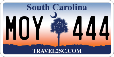 SC license plate MOY444