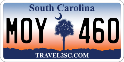 SC license plate MOY460