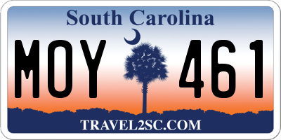 SC license plate MOY461