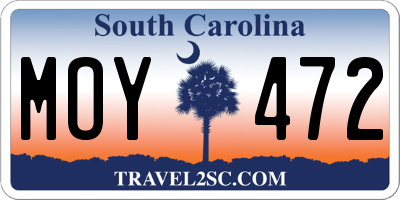 SC license plate MOY472