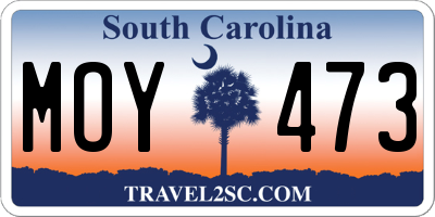 SC license plate MOY473