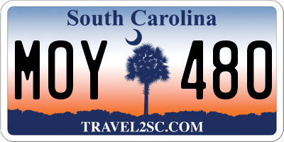 SC license plate MOY480