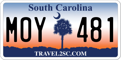 SC license plate MOY481